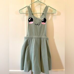 Hot Topic Sweet Society cute frog Corduroy skirt overalls size small